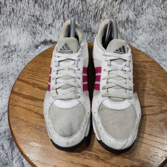 2010 Adidas Womens Size 8 Retro Y2K Style Pink/White Lowtop Casual Athletic Shoe - Picture 3 of 9
